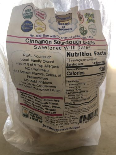 Cinnamon Sourdough Bagels - Sweetened with Dates - 6 pk photo review