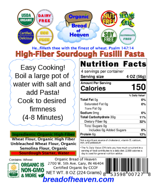 High-Fiber Sourdough Fusilli Pasta - Image 2
