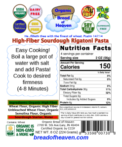 Alternative view of High-Fiber Sourdough Rigatoni Pasta