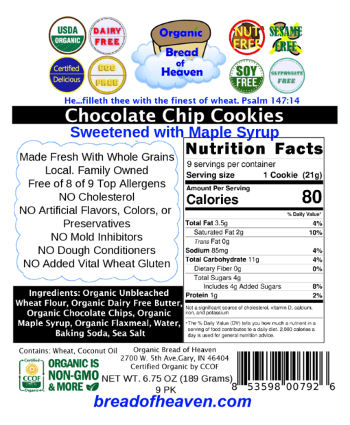 Chocolate Chip Cookies - 9 pk - Maple Syrup - Image 2