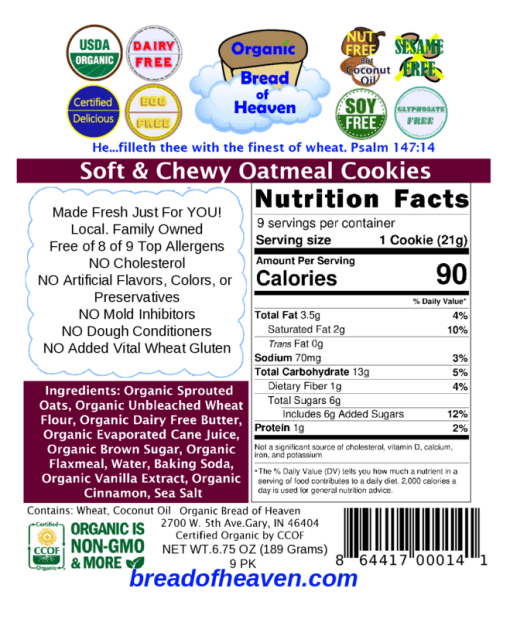 Soft & Chewy Oatmeal Cookies - 9 pk - Image 3