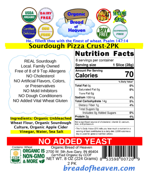 2 pk - 6 inch Sourdough pizza crusts - Image 2