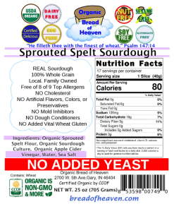 Alternative view of 100% Sprouted Spelt Sourdough