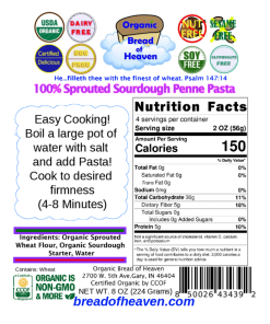 Alternative view of Sprouted Sourdough Penne Pasta