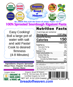 Alternative view of Sprouted Sourdough Rigatoni Pasta