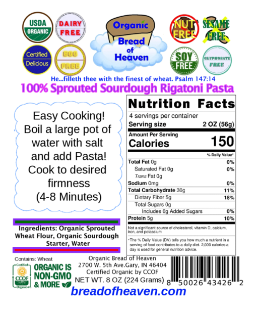 Sprouted Sourdough Rigatoni Pasta - Image 2