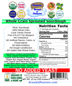 Alternative view of Whole Grain Sprouted Sourdough