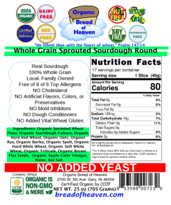 Alternative view of Whole Grain Sprouted Sourdough Round Loaf