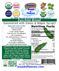 Alternative view of Zucchini Bread - No Added Sugar - 18 oz. (Sourdough)