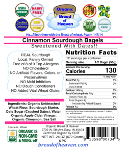 Alternative view of Cinnamon Sourdough Bagels - Sweetened with Dates - 6 pk