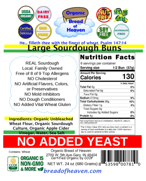 Sourdough Burger Buns (Medium/Large) - 8 pk - Image 2