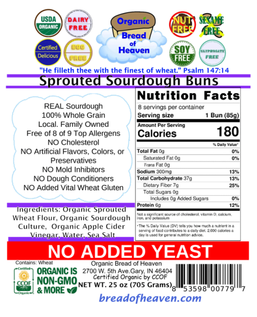 100% Sprouted Sourdough Burger Buns - 8 pk - Image 2