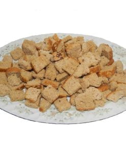 Garlic Sourdough Rye Croutons