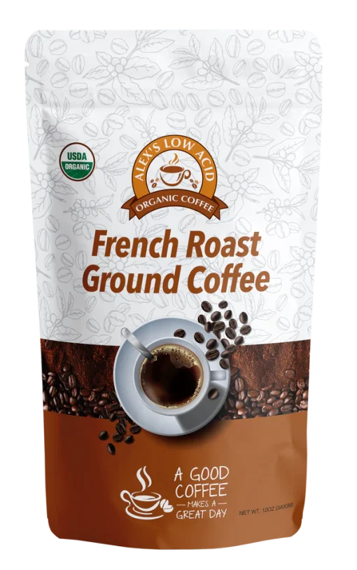 Alex's Low Acid Organic Coffee French Roast Fresh Ground-12 oz.