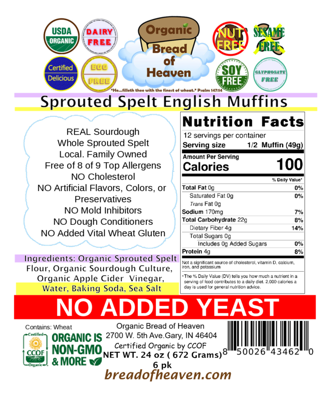 100% Sprouted Spelt Sourdough English Muffins - Image 2