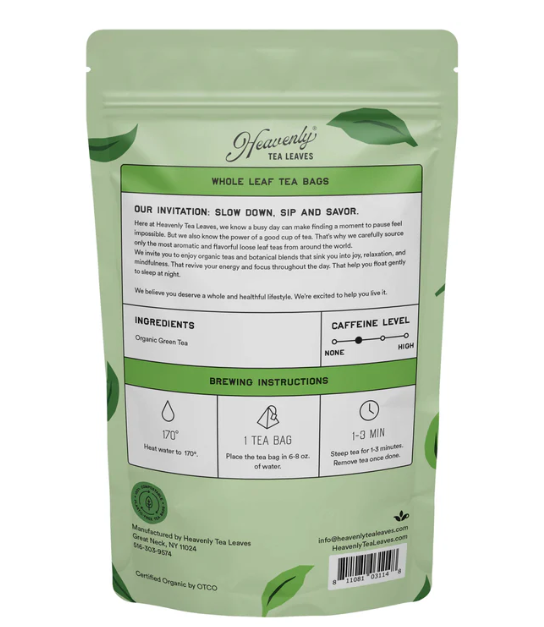 Heavenly Tea Leaves Organic Jasmine Green - Herbal Tea Bags, 50 Count - Image 3